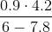 http://latex.codecogs.com/gif.latex?\frac%7b0.9\cdot&space;4.2%7d%7b6-7.8%7d