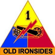 Shoulder sleeve of the United States Army 1st Armored Division, the Old Ironsides.