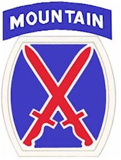 Shoulder sleeve of the United States Army 10th Mountain Division (Light Infantry).
