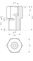 "Чертёж переходника с G1/4 на G1/2"