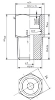 "Чертёж переходника с М20*1,5 на 1/2NPT"