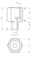 "Чертёж переходника с G1/2 на G1/4"