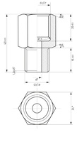 "Чертёж переходника с G1/2 на G3/8"